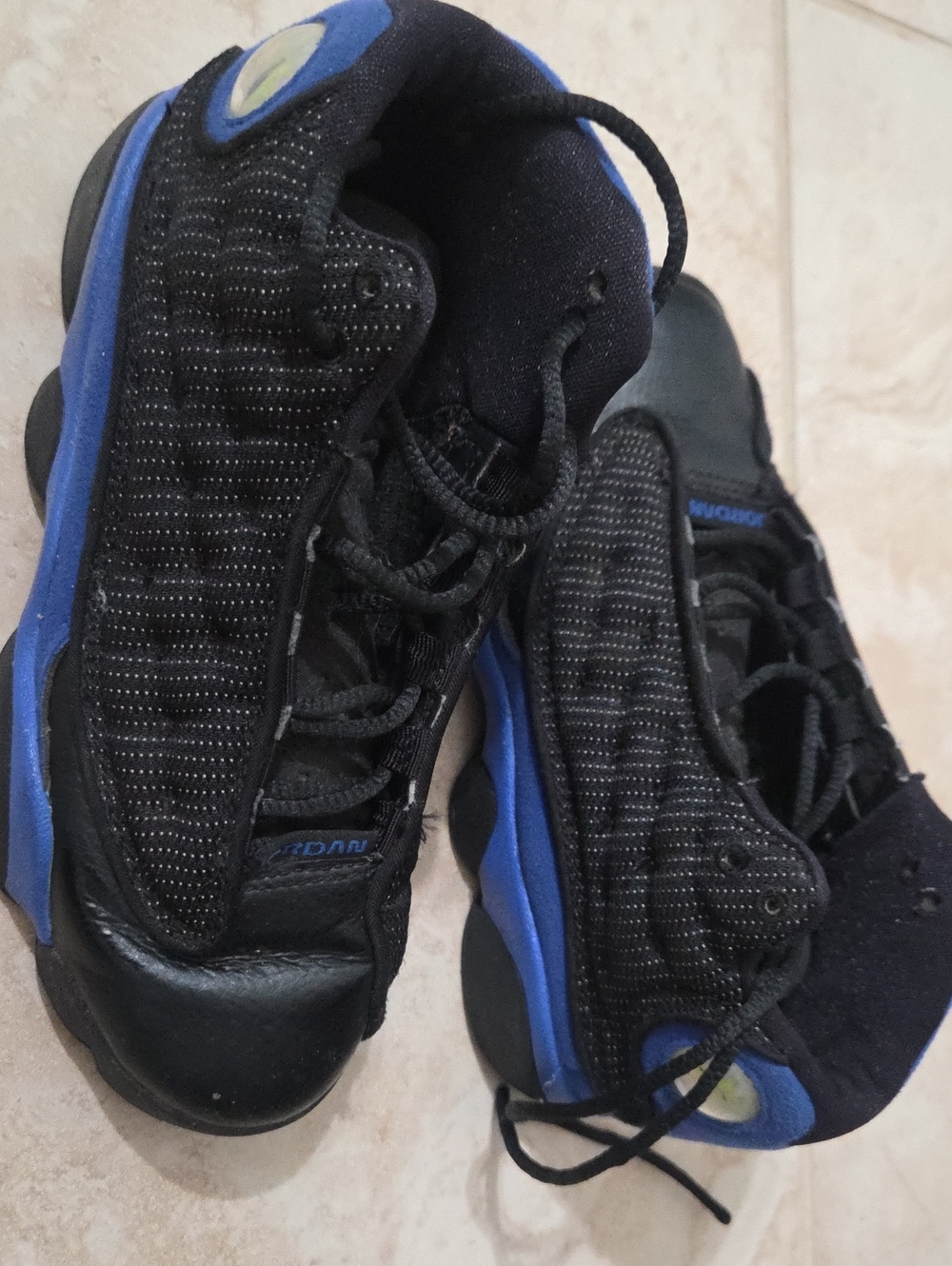 KIDS Air Jordan Air Toddler 1Y Black and Blue Sneakers